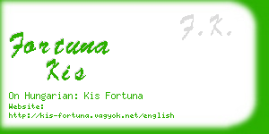 fortuna kis business card